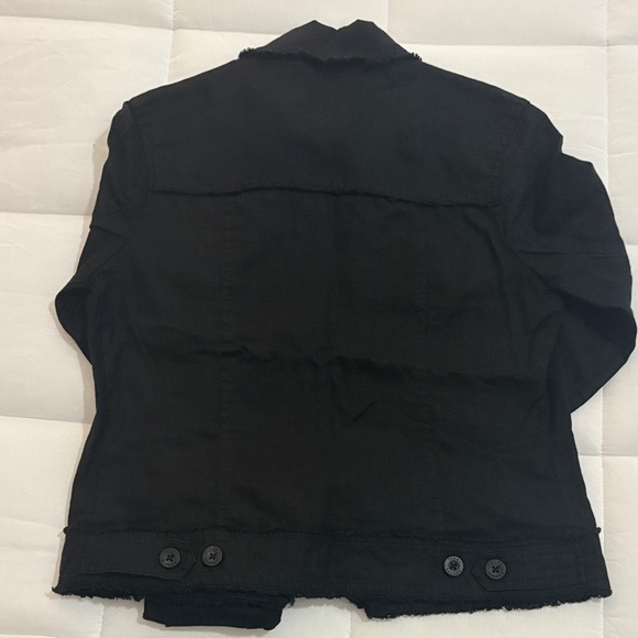 Tommy Bahama Black Two Palms Linen Raw-Edge Jacket XS - Picture 4 of 4